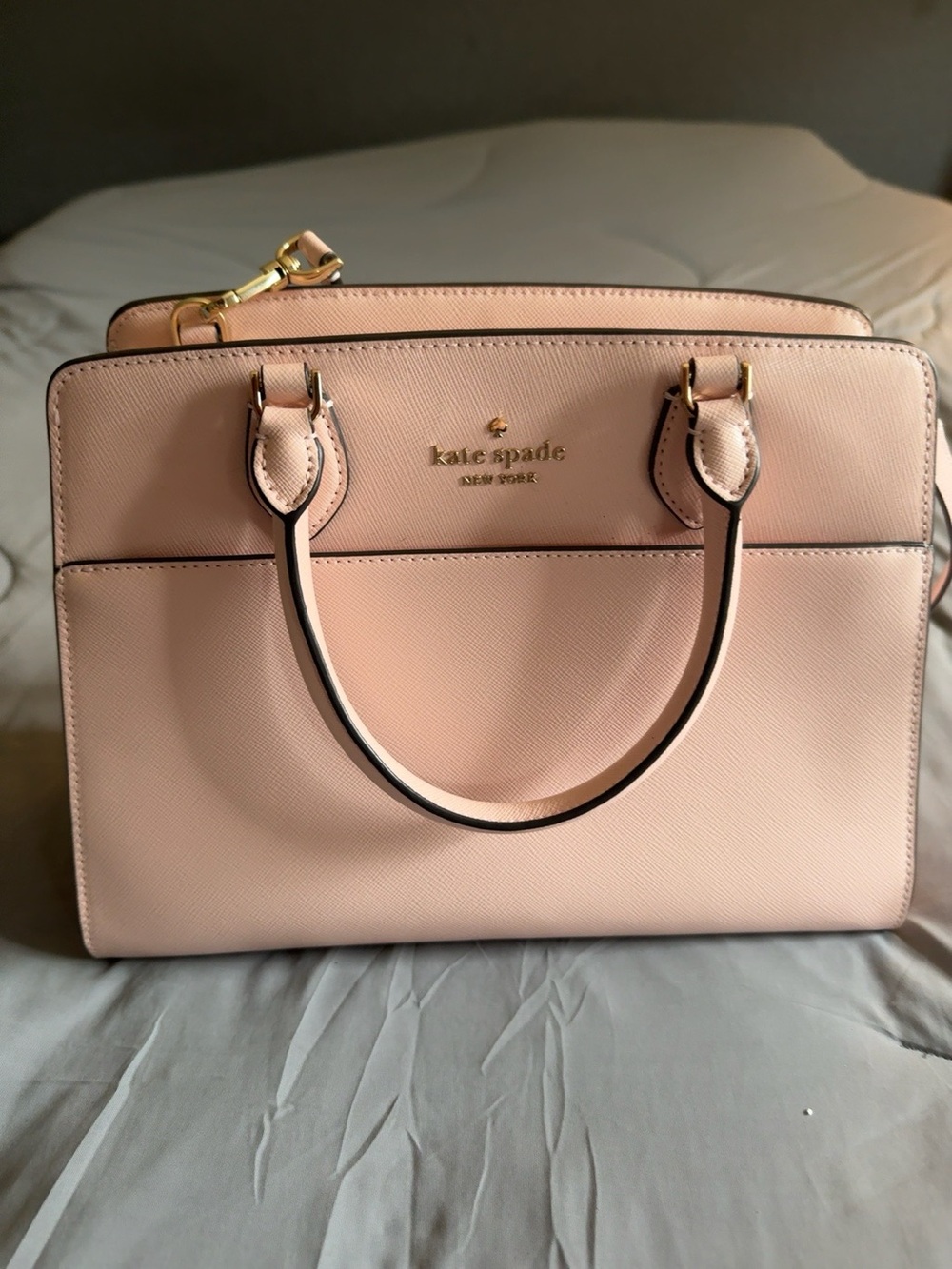 Kate Spade New York Blush Pink Leather Satchel Crossbody Purse